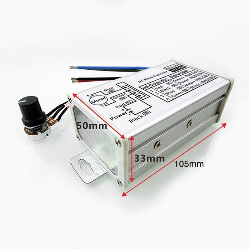 Puly PWM DC Motor Speed Controller, Brush Motor Driver Controls Module DC 9V-60V 12V 24V 36V 48V 60V Motor Pulse Width Modulator Regulator 20A 1200W PWM Monitor Dimmer Governor - Image 4